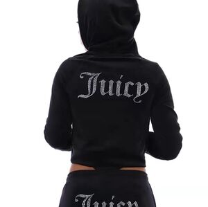 Juicy Couture Black Hoodie and Pants Set
